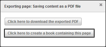 Image of Exporting page dialog box